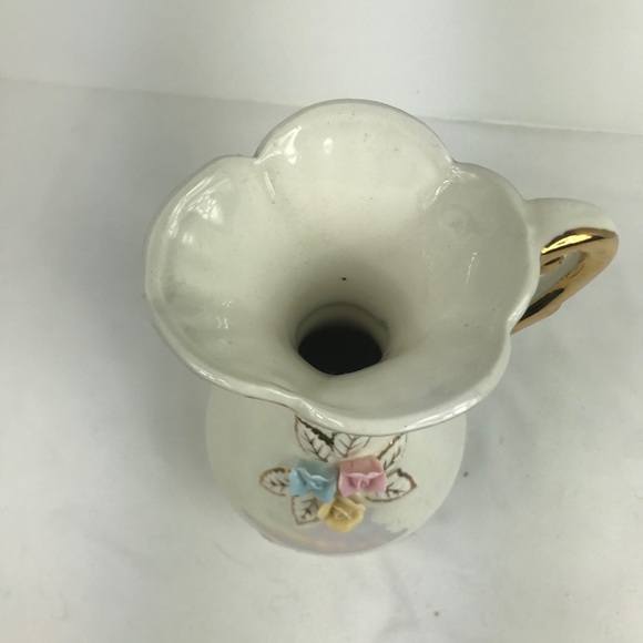Vintage Cream Lusterware Capodemonte Pitcher - Picture 7 of 8